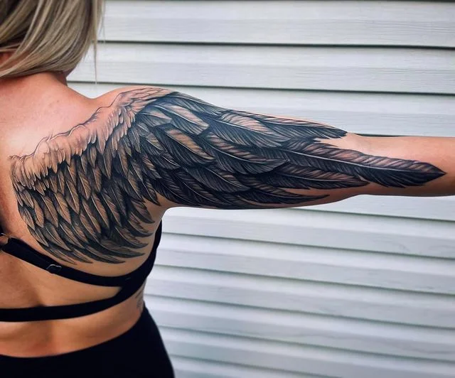 Angel Wing Tattoo on Shoulder