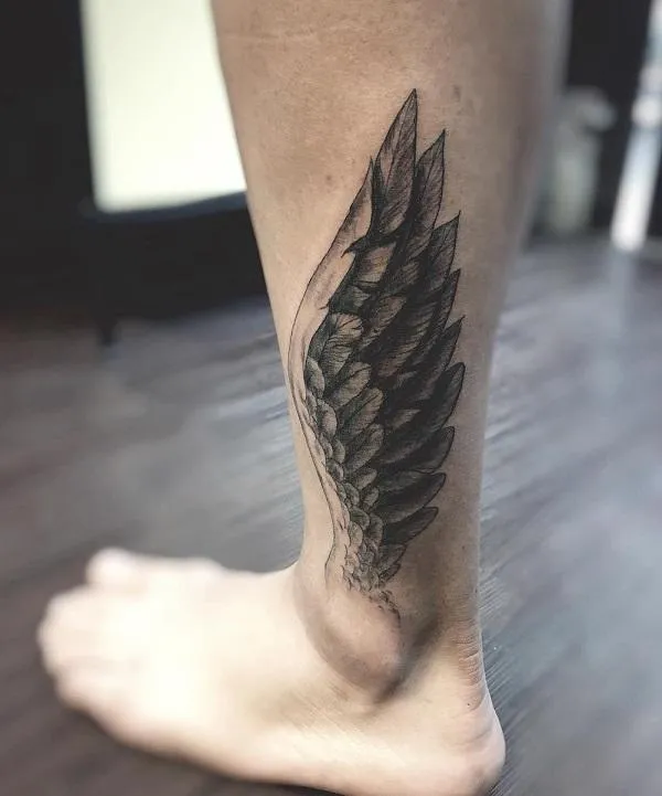 Angel Wings Tattoo on Ankle