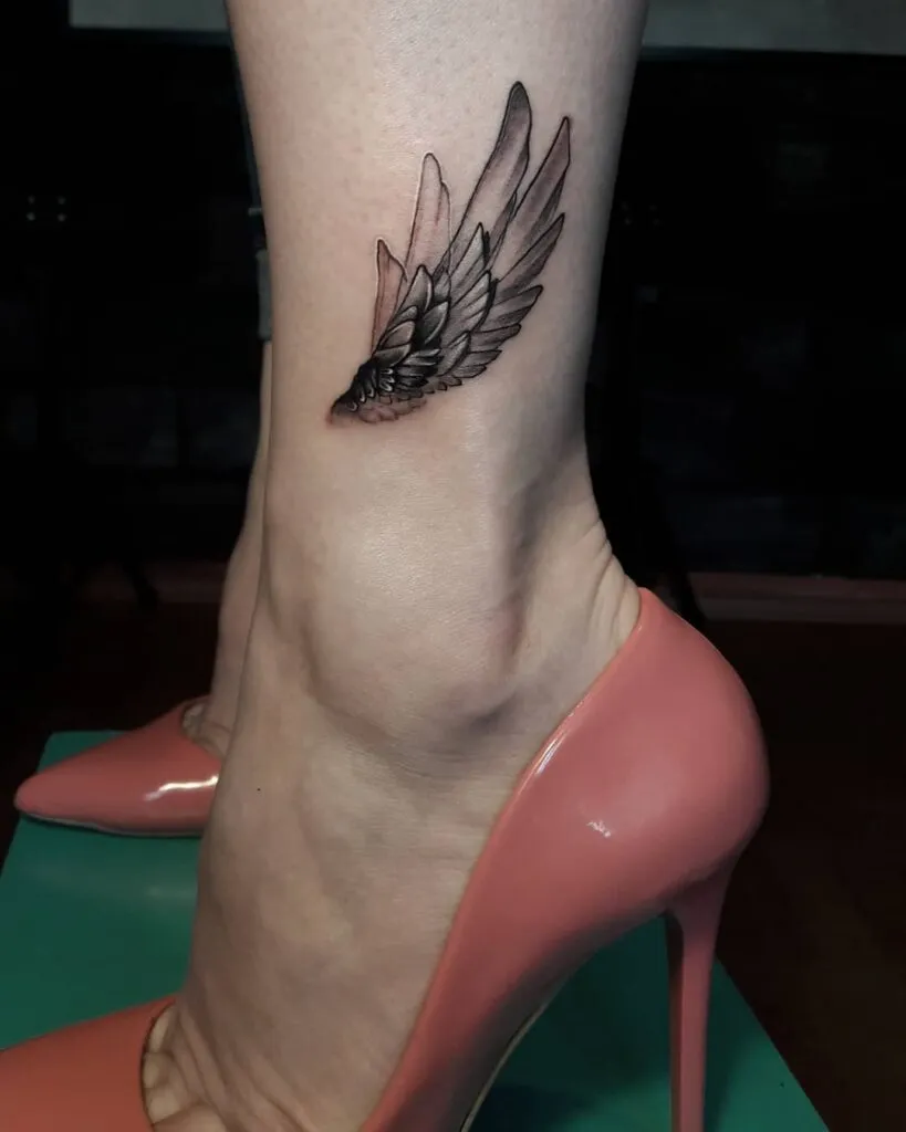 Angel Wings Tattoo on Ankle