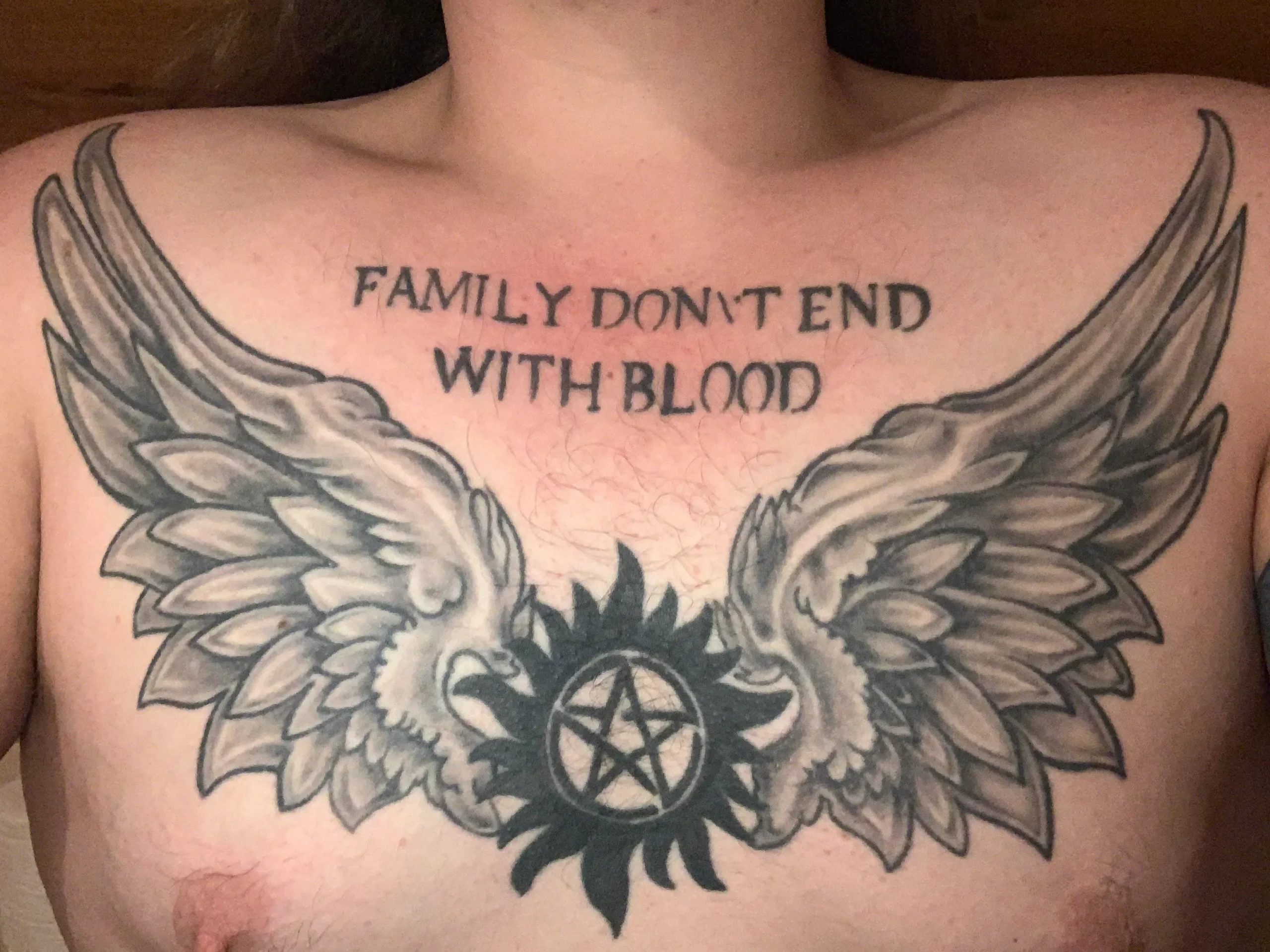 Angel Wings Tattoo with Quote